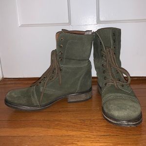 Olive Steve Madden combat boots